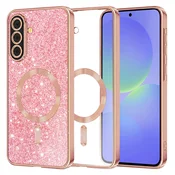 TPU gel ovitek Techsuit Luxury Glitter MagSafe za Samsung Galaxy A36/A56 - rose gold