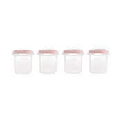 Miniland Baby Dolce Hermetično zapirljive posode za živila, 4x200 ml, roza