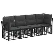 Set vanjskih sofa Crna Poliester