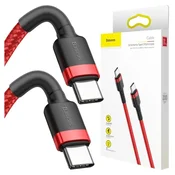 BASEUS Trpežen, prožen kabel USB-C PD 2.0, 60 W, 20 V, 3 A, QC3.0, 2 m, rdeč