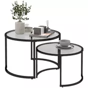 Homestar Komplet kavnih miz 2 kosa 70x475 cm in 54x425 cm črne barve