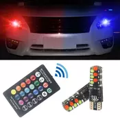 T10 w5w RGB LED Bulb 12SMD COB canbus 194 168 Car With Remote Controller Flash/Strobe Reading Wedge Light Clearance lights