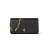 Usnjena torbica Lauren Ralph Lauren črna barva, 432980206