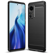 TPU gel ovitek Brushed Carbon za Xiaomi 12/12X - črn