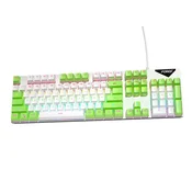INF Žična mehanska tipkovnica mavrična osvetlitev modro stikalo 104 tipke White+green, (5000128725)