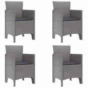 Vidaxl Vrtni Stol 4 szt. Svetlo siva 53 x 49 x 85 cm Polipropilen