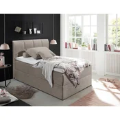 MID.YOU POSTELJA BOXSPRING 120 cm  x 200 cm , tekstil umazano rjava