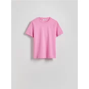 Reserved - Majica regular fit iz merceriziranega bombaža - pastelno roza