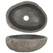 MAISON CHIC Umivalnik - Kopalna umivalnik - Lavabo iz rečnega kamna ovalen (29-38)x(24-31) cm, (21669683)