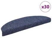 Vidaxl Preproge za stopnice samolepilne 30 kosov 65x21x4 cm modre polkrožne velike