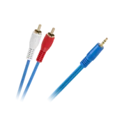 slomart Kabel JACK 3.5mm - 2x RCA, (4mm) modra, 1.8m