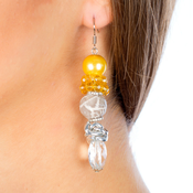 BRANIC JEWELRY Minduše sa žutim kristalima Amber