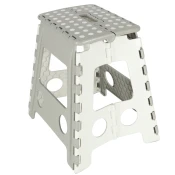 IKONKA Zložljiv protizdrsni stolček 39 cm svetlosiv IK-KX4404