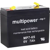 multipower Svinčev akumulator 7 Ah multipower MP7-6S 300402 svinčevo-koprenast (AGM) 116 x 99 x 50 mm ploščati vtič 4.8 mm brez vzdrževanja