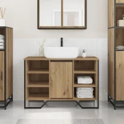 vidaXL Kabinet pod umivalnikom Umetni hrast 91x35x60 cm Inženirski les