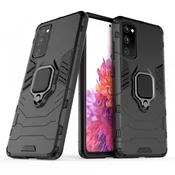 Silikonski ovitek Armor Ring z zaščito kamere za Samsung Galaxy A03s A037 - črn