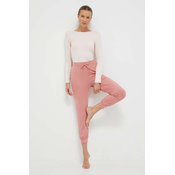 Hlače za jogu Roxy Naturally Active boja: ružičasta, glatki materijal