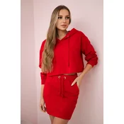 Set of sweatshirt with red skirt