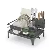 Songmics Odkapovalnik za posodo 31x42x185 cm siva
