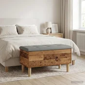 Vidaxl Shranjevalna klop s blazino Star les 82 x 42 x 46 cm
