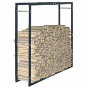 Stalak za drva za ogrjev crni 100 x 25 x 100 cm celicni