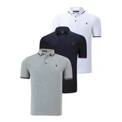 TRIPLE SET T8586 DEWBERRY MENS T-SHIRT-NAVY-WHITE-GREY