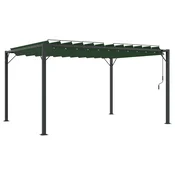 Gazebo s krovom s roletnom 3 x 4 x 2,14 m Zelena