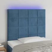 Vidaxl vidaXL Vzglavje postelje z LED diodo temno modro 90x5x118/128 cm
