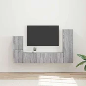 Set TV komoda Zidne 4 pcs Siva Sonoma Konstruirano drvo