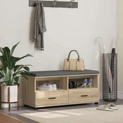 vidaXL Haldna klop z blazino s predalom Sonoma hrast 100 x 38 x 46 cm