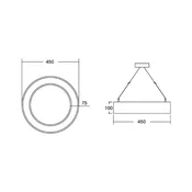 BRUMBERG Biro Circle Ring10 direct CA O 45 cm bela 4000 K - Študija/pisarna - Sodobni - Aluminij