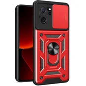 GS Oklepno ohišje za Xiaomi 13T/13T Pro, CamShield Slide, rdeče