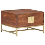 Vidaxl Klubska mizica medeno rjava 67x67x45 cm trden akacijev les