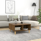 vidaXL Klubska mizica rjavi hrast 60x60x30 cm iverna plošča
