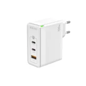 Jellico adapter hišni polnilec 220V Gun QC 100W vhod 1x USB A (22,5W) in 2x Type C (1x 65W + 1x 35W) - Original (EU Blister) bel