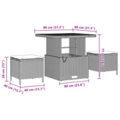 Sjedeća garnitura za vrt 9 kom. 8-Broj sjedala Crna 80 x 80 x 71 cm
