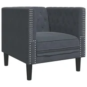 Vidaxl Kavč Temno siva 74,5 x 71 x 70,5 cm Žamet