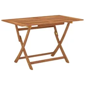 Vidaxl Zložljiva vrtna miza 120x70x75 cm trden evkaliptusov les