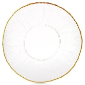 shumee Plitek steklen krožnik za večerjo, zlat, 28 cm
