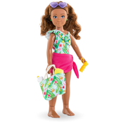Lutka Melody Beach Set Corolle Girls duge smeđe kose, veličine 28 cm, s 5 dodataka od 4 god