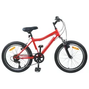 vidaXL Otroško Kolo 20 Palcev 6-Speed za starost od 6 do 11 let Rdeča