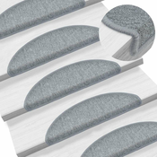 Prostirke za stepenice 10 kom 56x17x3 cm svijetlo sive poluokrugle