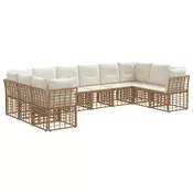 Set vanjskih sofa Prirodna i krema bijela Poliester