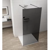 ESCA BLACK MATT Enodelna steklena plošča za prho, prostostoječa, dimljeno steklo, 1200 mm - Polysan - ESCA - 36 - Enostranski zaslon Walk - 1200 - 2100 - 8 - 14