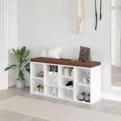vidaXL Regal za čevlje visok sijaj bel 103x30x48 cm inženirski les