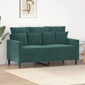 Vidaxl vidaXL Dvosed temno zelen 120 cm oblazinjen z žametom