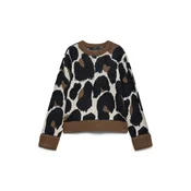 VERO MODA Pulover pesek / čokolada / črna