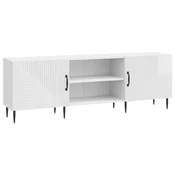Vidaxl TV omarica Bela visok sijaj 150 x 31 x 50 cm Inženirski les
