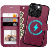Infostyle OCASE snemljiv ovitek/denarnica za iPhone 16 Pro – bordo
