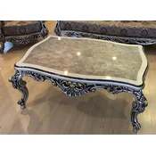 Casa Padrino luxury baroque coffee table silver/black/gold - Rectangular solid wood living room table in baroque style - Baroque furniture - Luxury furniture in baroque style
